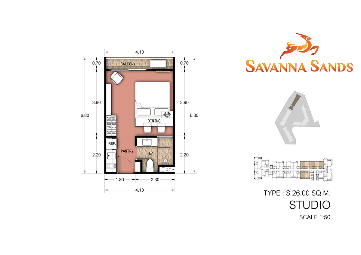 Savanna Sandsのユニットレイアウト STUDIO(26㎡)